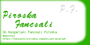 piroska fancsali business card